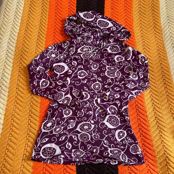 1970s vintage swirl print hooded tunic with bellsleeves from June Gale - made in - Picture 12 of 16